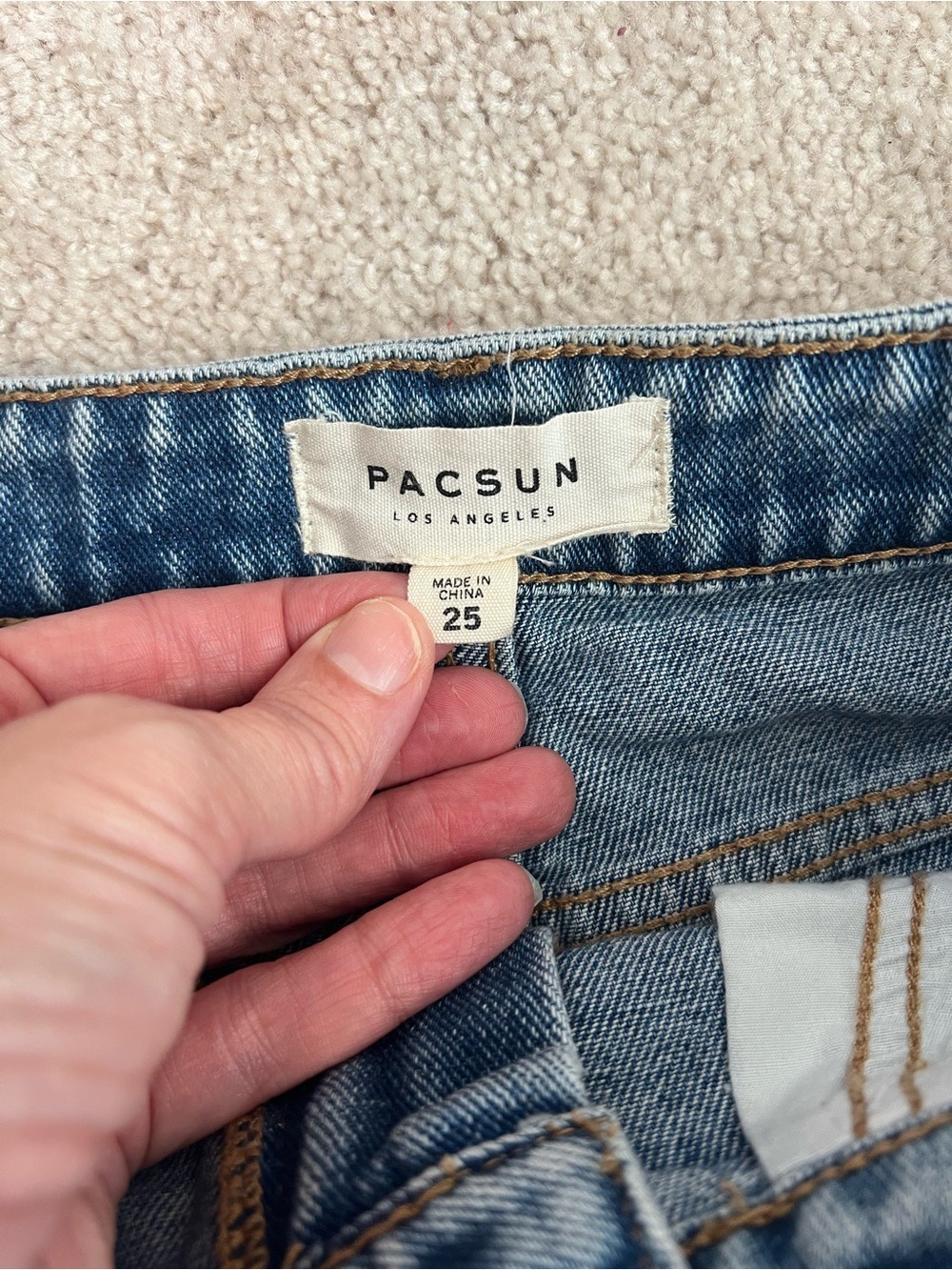 PacSun Light Blue Distressed Denim Mini Skirt - Picture 3 of 5